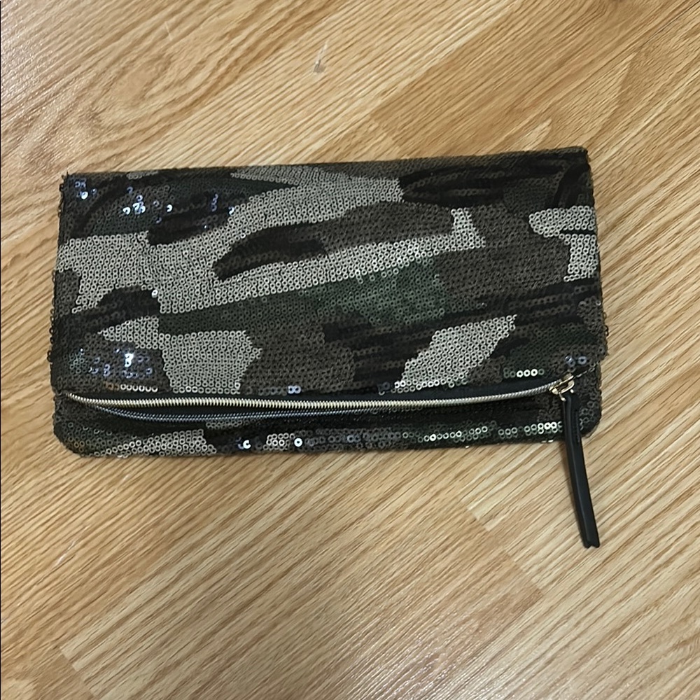 Sequin Camouflage Clutch
